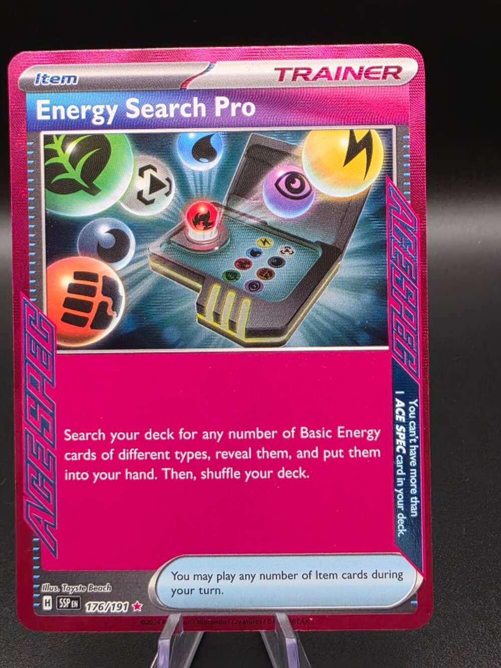 ENERGY SEARCH PRO 176/191 ACE SPEC SURGING SPARKS POKEMON HOLO NEAR MINT
